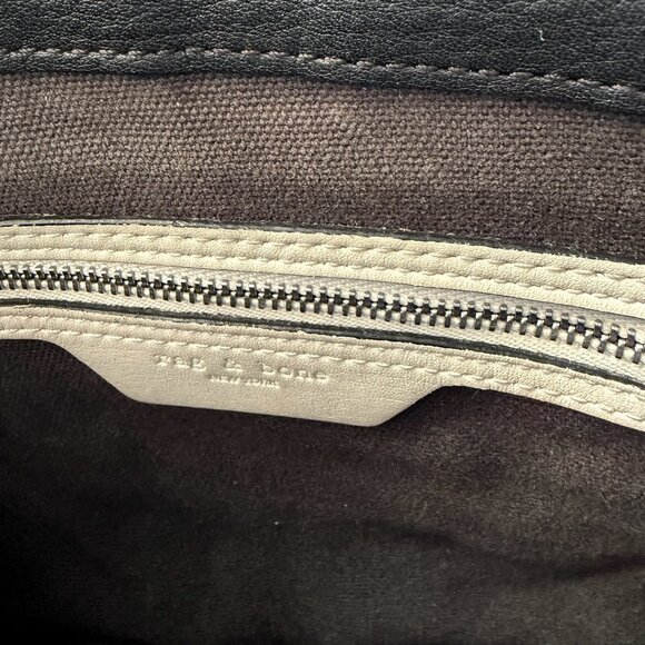 Rag & Bone Black Pebble Leather Flight Saddle Bag w/silver hardware - Picture 8 of 11